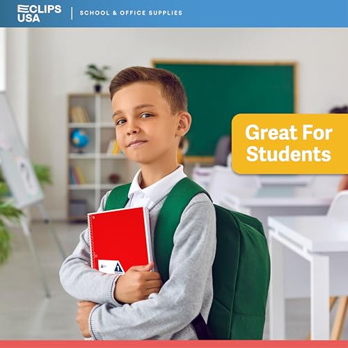 VEEBOOST Wide Ruled Spiral Notebooks Bulk Spiral Bound Notebooks for Work 1 Subject Notebook 6 Color Assortment 3 Hole Perforated 70 Sheets 140 pages 10.5" x 8" (48 pack)
