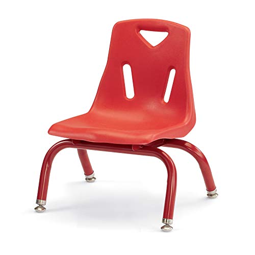 Berries Jonti-Craft 8118JC1008 Stacking Chair with Powder-Coated Legs, 8" Height, Red