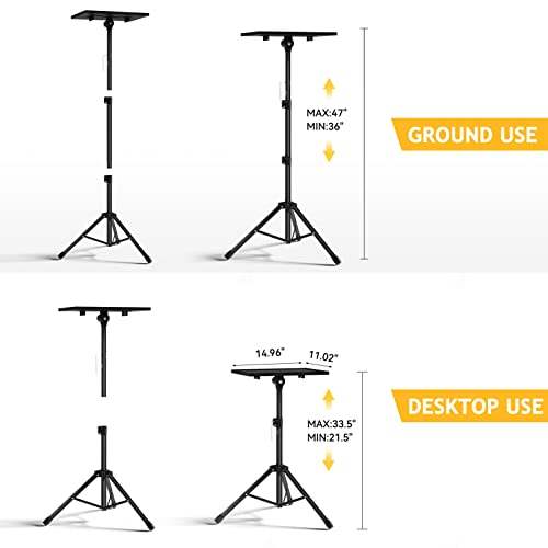Facilife Projector Stand Tripod - Laptop Tripod Projector Stand Adjustable Height 22 to 47 Inch, Projector Tripod Stand, Tripod for Projector, Projector Stand for Outdoor Movies