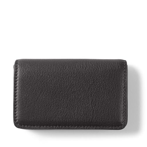 Leatherology Slim Business Card Case with Magnetic Closure - Black Onyx