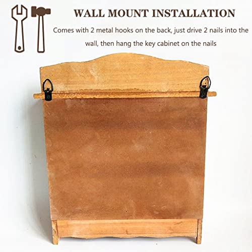YTUdfhGDJ Key Storage Cabinet, American Retro Style Wall-Mounted Key Cabinet(Natural Color a)