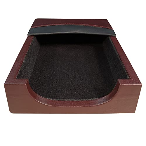 Dacasso Burgundy Leather Memo Holder, 4-Inch by 6-Inch