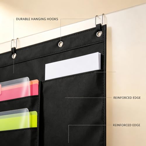 Yenrt 4 Pack Hanging Wall File Organizer with Door 10 Pocket