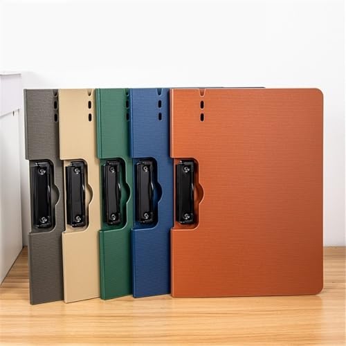 Filing Envelopes 5 Pcs Single Clip A4 Folder Multifunction Can Be Folded Writing Pad Data Storage Office Supplies Plastic Folders(Black)