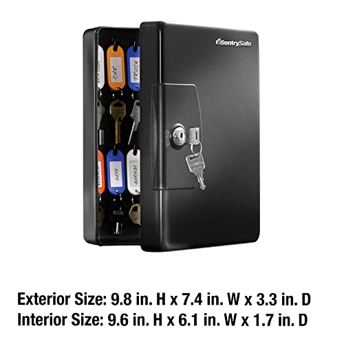 SentrySafe Key Box, Small Key Lock Box, 0.06 Cubic Feet, KB-25, Black, 25 key capacity