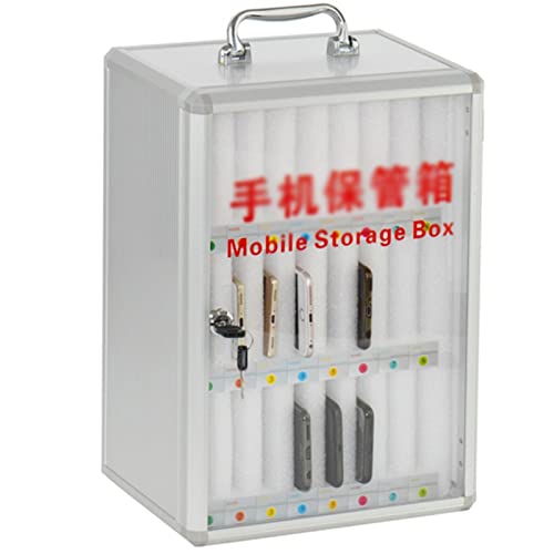 FENOKD Cell Phones Storage Cabinet 24/48/60 Slots - Durable and Stylish. Aluminum Alloy Cell Phones Holder Storage Box Pocket Chart Storage Locker Box (24)，24