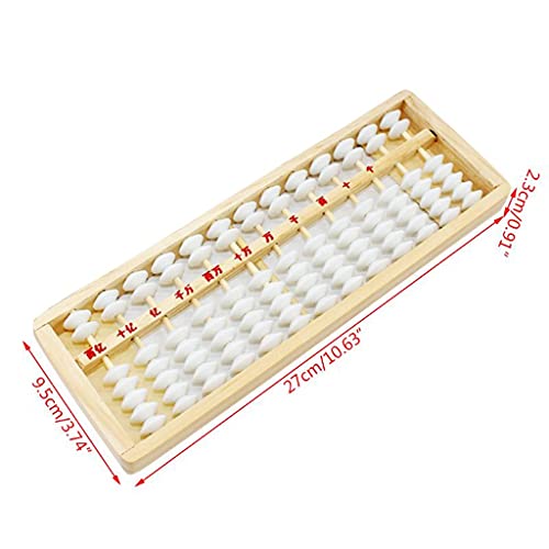 QERTYHJK Solid Wood Structure Office Abacus Calculation Tool Math Learning Tools for Beginners
