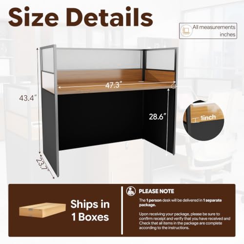 Gguileb Cubicle Desk with Privacy Partitions (1 Person, w/cab.)