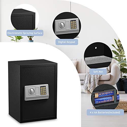 Safstar Electronic Digital Safe, Large Sized Solid Steel Security Keypad Lock Box for Home Office Hotel Business, Jewelry Cash Money Passport Gun Cabinet (14" x 12" x 20")