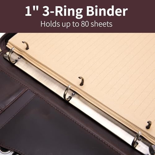 Geslun Personalized 3 Ring Leather Portfolio for 8.5 x 11" Legal Pad