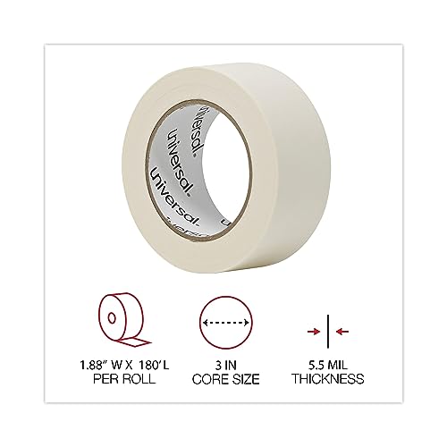 Universal UNV51302CT 3 in. Core 48 mm x 54.8 in. General Purpose Masking Tape - Beige (24/Carton)