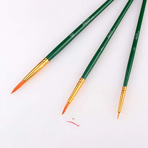 HBJWOV 3PCS Paint Brushes Hook Line Pen Wooden Nylon Hair Brushes for Watercolor Oil Gouache Acrylic Painting Art Supply