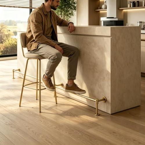 Bar Foot Rails, Floor-Standing, 304 Stainless Steel, Ergonomics