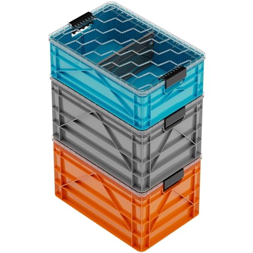SIDIO Starter Pack, HD Stackable Storage Bins with Lids & Dividers