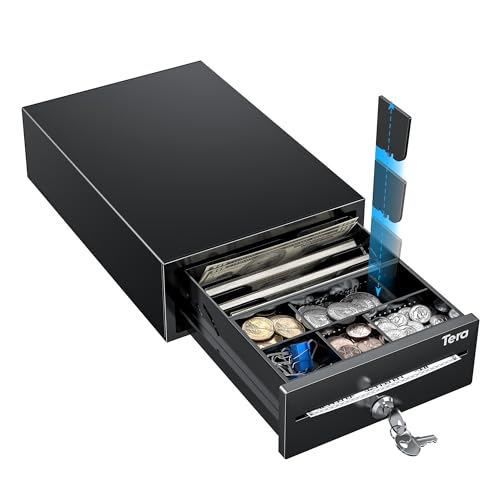 Tera Cash Register Drawer 8 Inch: 4 Bill 6 Coin Media Slot for POS, 208