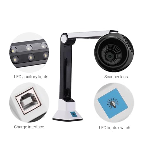 Portable 10 Mega-Pixel High Definition Book Scanner Capture Size A4 Document Camera for File Recognition