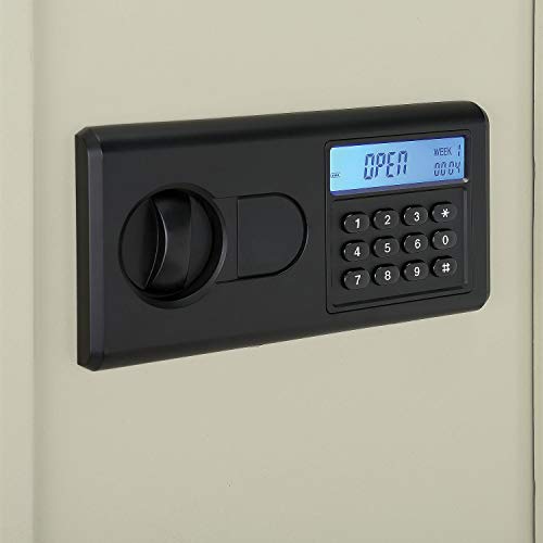 Global Industrial Key Cabinet, Electronic, 48 Keys, 12x4x17-3/4, Sand