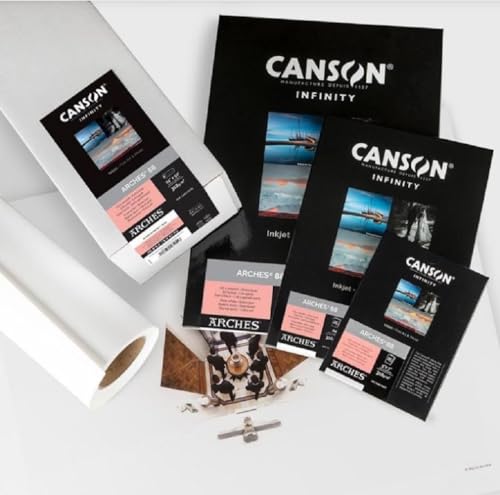 Canson Infinity Arches 88 Ultra Smooth Pure White Matte Inkjet Paper, 310gsm, 13" x 19", 25 Sheets