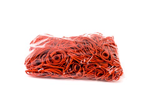 Rubber Bands RED Size #19 (3-1/2 x 1/16 inches) 10000pcs (1 Pound per Box) - Rubber Bands for Office, Commercial, Store, Home, Kitchen, Industrial, Money, Electrical Use by EcoQuality