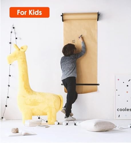 Kraft Paper Roll Display Kids Wall Mounted Kraft Paper Roll Holder, Hanging.37cm/14.6inch Wide