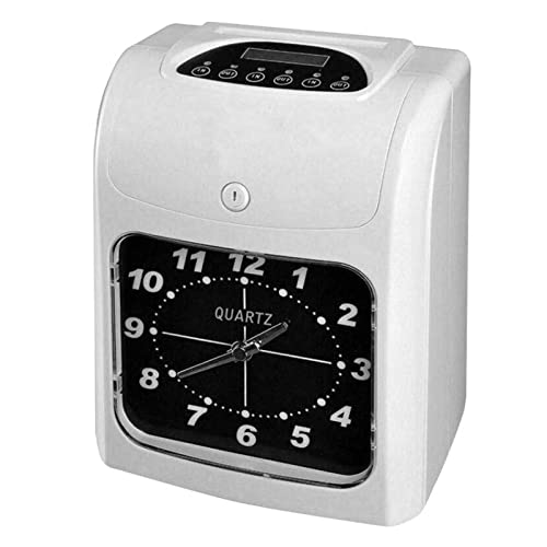 MHJKHG Time Clock, Fingerprint Time Clock Clock in and Out Machine for Employees Paper Card Time Attendance Machine for Business, Office