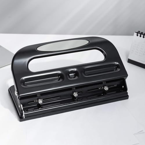 Peirushg 3-Hole Punch with Adjustable Holes for Pre-Punched Paper Sheets