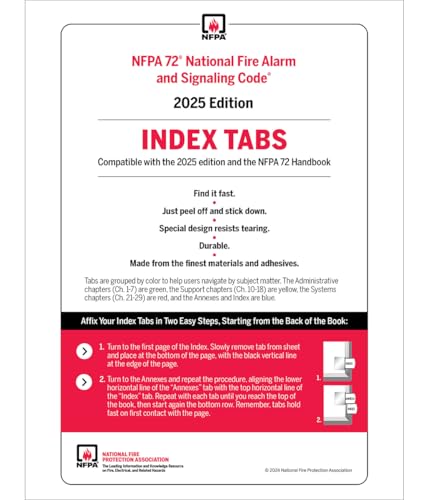 NFPA 72, National Fire Alarm and Signaling Code Self-Adhesive Index Tabs