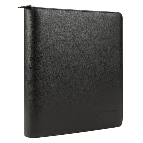 FranklinCovey - Tyler Ring-Bound Binder for FranklinCovey Planners | Leather - Zipper Binder (Monarch, Black)