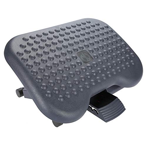 Adjustable Foot Rest for Under Desk, Ergonomic Footrest with Pebble Massage, Tilt and Height Adjustable Foot Stool for Home Office, Portable Leg Support for Desk Chair