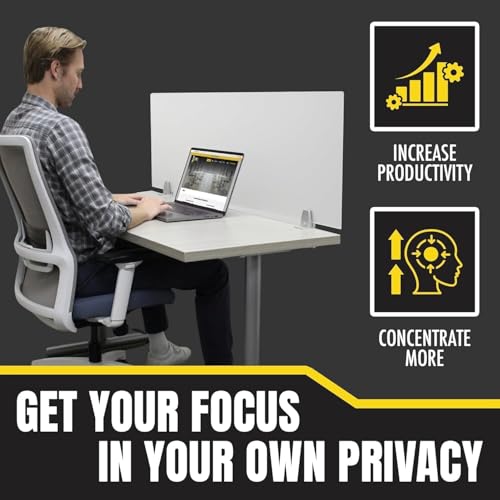 OBEX Frosted Acrylic Desk Mounted Privacy Panel, 24" x 72", Frosted