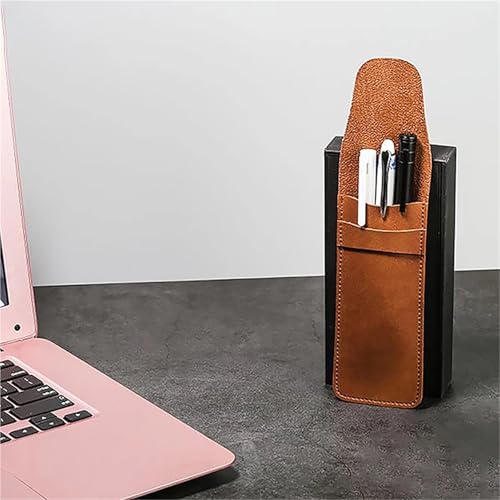 KaiYeA Pocket Protector 10pcs Vintage Leather Pen Case Portable Pocket Pen Pouch Mini Stationery Storage Bag For Business Travel Students Office Supplies For Shirts Pants Lab Coats Nurses(Black)
