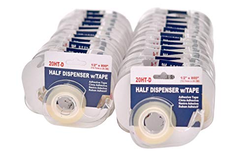WOD OST20D Office Tape Clear Refill Rolls and Refillable Dispenser - 1/2 inch x 800 inches (144-Pack) for Craft Jobs, Office Work, Gift Wrapping, Repairing, and Envelope Sealing