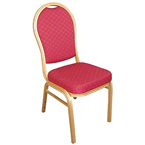 Bolero Aluminium Arched Back Banquet Chairs, Pack of 4, Red, 940X440X470mm