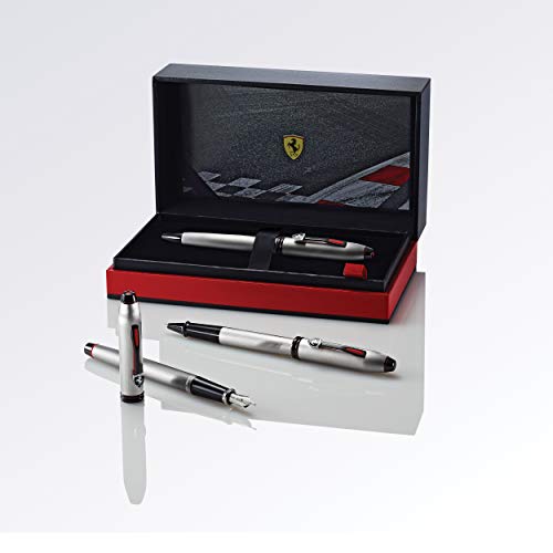 Cross Townsend Collection for Scuderia Brushed Platinum w/Polished Black PVD Appointments Rollerball Pen