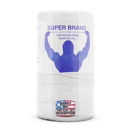 White Nylon Twine, Twisted. Size #42, 1 lb 6-Pack