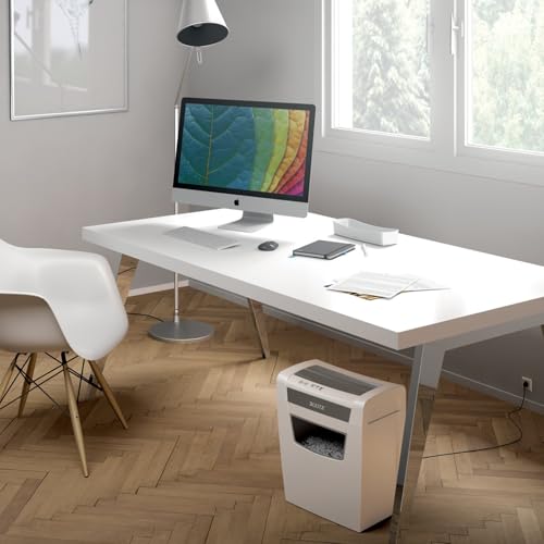 Leitz IQ Paper Shredder, 10 Sheet, Cross Cut, 6 Gallon Bin, P4 Security, Anti-Jam, Home Office (170003)