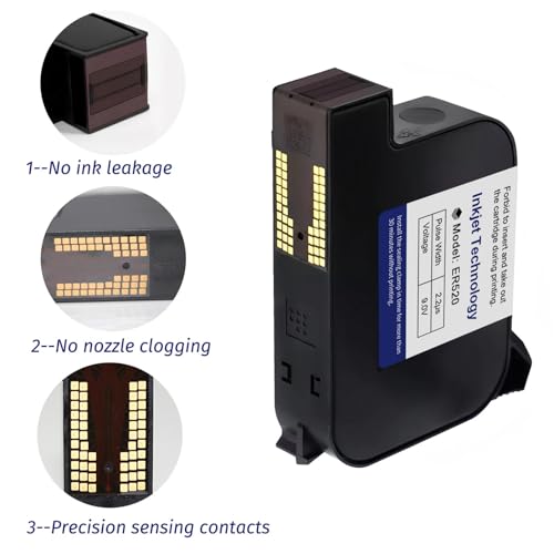 SHIHUANI 1200PDI Industrial Handheld Inkjet Printer with 6.5 Inch Touchscreen for Text QR Code Logo(Ink Cartridge 1pc)