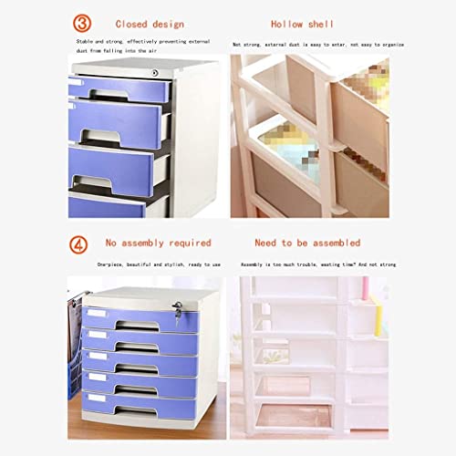 ELUKHT File Cabinets Filing Cabinet Keys Lock 10 Drawer Data File Storage Cabinet - Multicolor 29.5X39.4X32.5Cm Bookcase