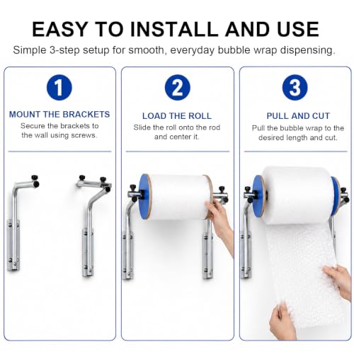Wall Mount Bubble Cushioning Holder Bubble Foam Wrap Roll Dispenser