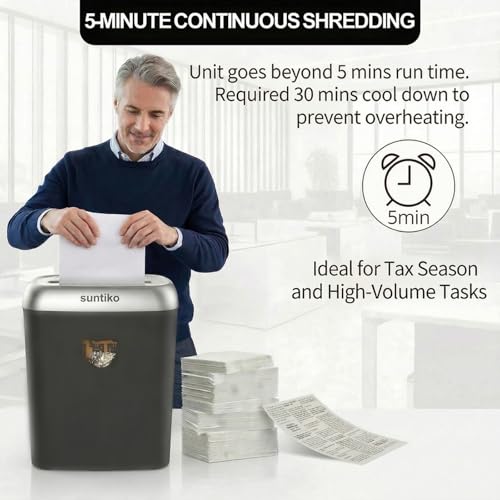 Suntiko Home Office Heavy Duty Cross Cut 14-Sheet Paper Shredder