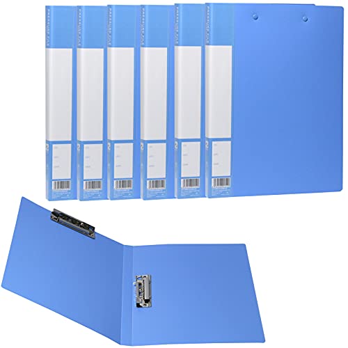 Acocony Punchless Binder Letter Size with 2 Clamp Blue 6-Pack