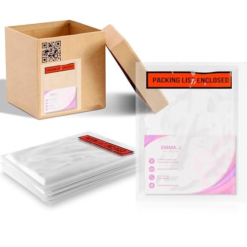 ABC PACK & SUPPLY Packing List Envelopes, Clear with Red Panel Packing List Enclosed, 4.5 x 6 Inch, Self Seal Document Pouches 2 Mil Polyethylene, Pack of 1000