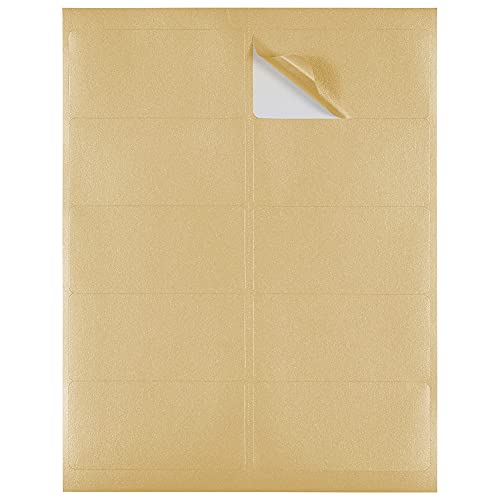 JAM PAPER Shipping Address Labels - Standard Mailing - 2 x 4 - Gold Metallic - 20 Packs of 120