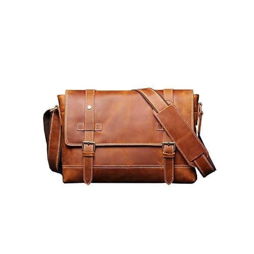 NSUQOA JSEIAJB Men's Bag Crazy Horse Leather Crossbody Shoulder Messenger