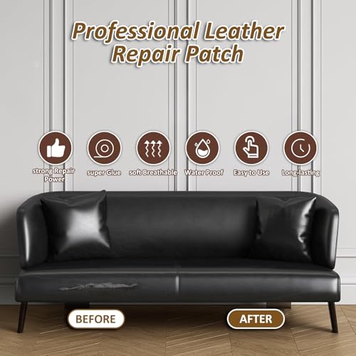 Fabric Adhesives Leather Repair Patch Self Adhesive Leather Chair Patch DIY Large Vinyl Repair Kit, for Furniture Couch Chairs Car Seat(Navy Blue)