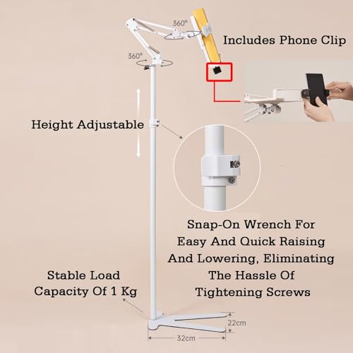 Adjustable Portable Bedtime Reading Shelf, 70-170 Cm Music Stand for Sitting, Standing, Laying Down, Or Exercising - Versatile Height-Adjustable Book Holder,