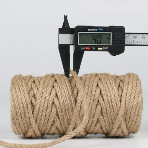PerkDecor 20Pack 4mm Natural Jute Twine Rope 2400 Feet Twisted Heavy Duty Thick Twine for Cat Scratching Post Tree Craft Projects Garden Home Decoration Packing Bundling (Brown-120Feet/Roll)