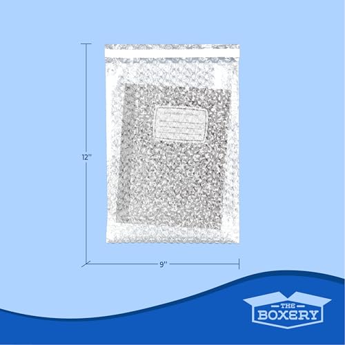 The Boxery 9x12" Clear Self-Sealing Bubble Out Bag Pouches, 250 Pack