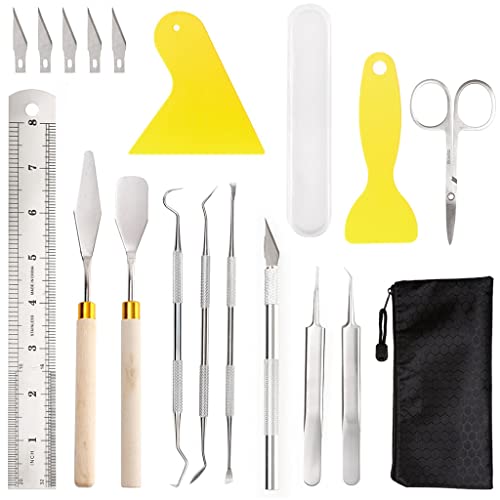 XDSRFVW 19 Pieces Craft Vinyl Weeding Tools Set Basic Tool Kit for Silhouettes Cameos Lettering