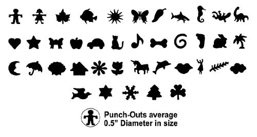 ECR4Kids Shapes and Designs Kraft Paper Punch Set, 40 Pieces